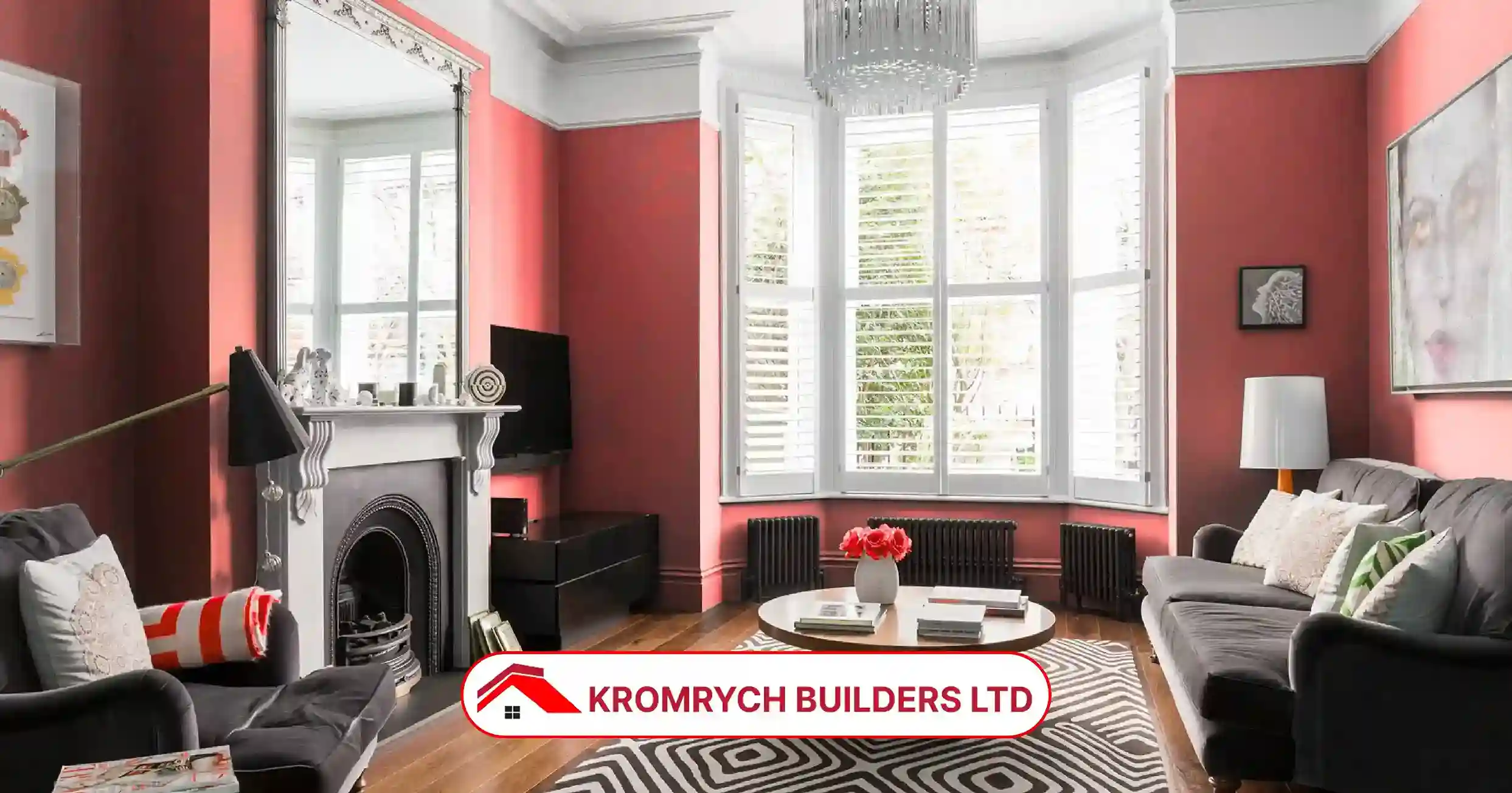 Stunning London living room with vibrant interior painting – discover how interior vs exterior painters can transform your home.