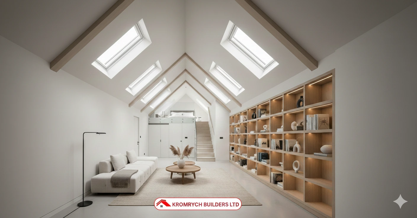 Bright modern loft interior highlighting common loft conversion mistakes and how to avoid them by Kromrych Builders